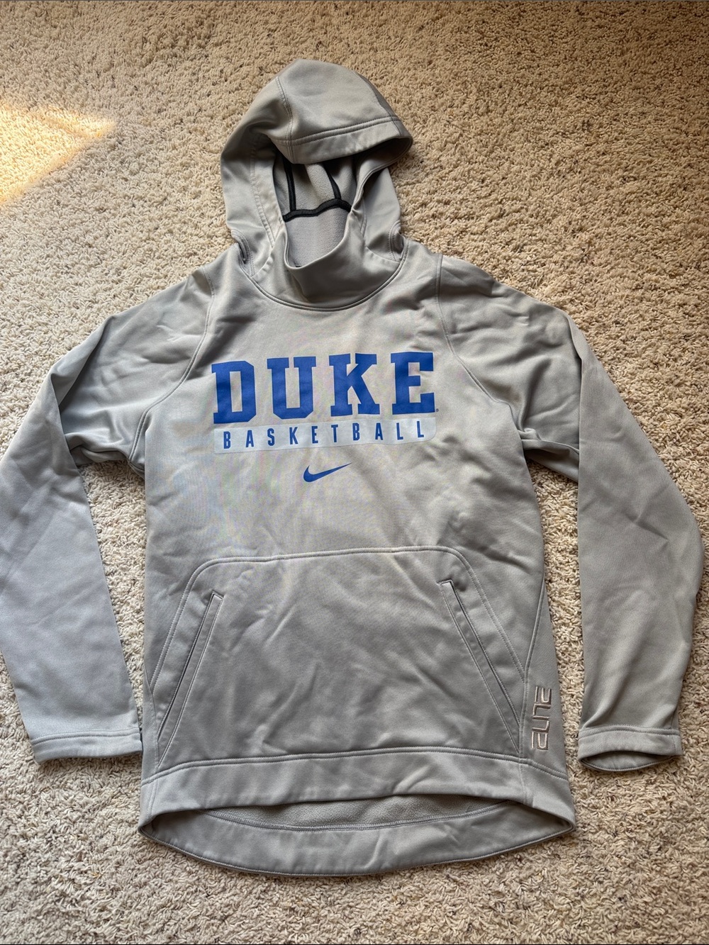 Nike Gray Hoodie with Bold Blue DUKE Basketball Logo Mens small